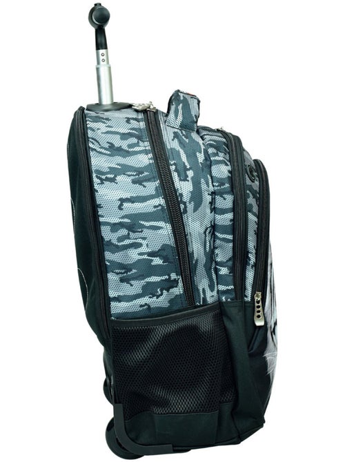 Sac à Dos avec Roulettes No Fear tigre blanc 48 CM - Trolley scolaire 2 compartiments - Kiabi