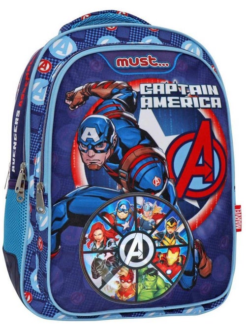 Sac à dos Avengers Captain America 3 compartiments zippés 32x18x43 Must - Kiabi