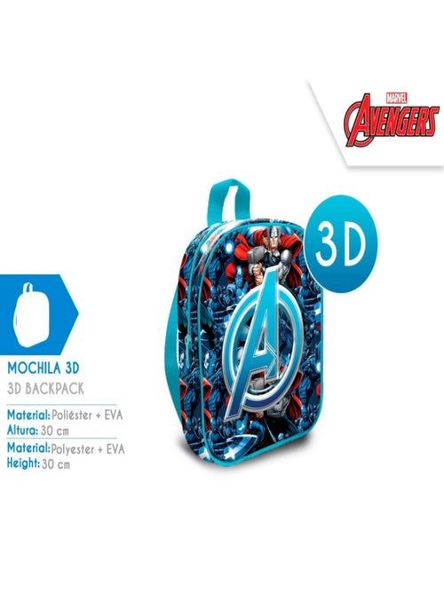 Sac à Dos Avengers motif 3D - Hauteur 30 cm - Kiabi