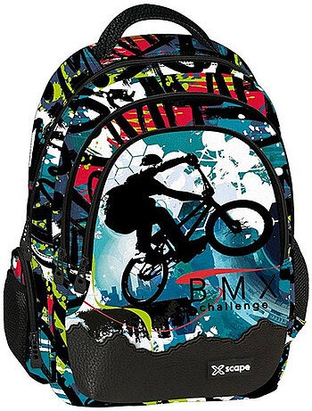 Sac à dos BMX Challenge 42 cm – 2 compartiments zippés et poches zippées – BMX Challenge