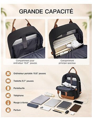Sac à dos cabine 17 l - 41x29x15 cm compatible ryanair, pour ordinateur - kono