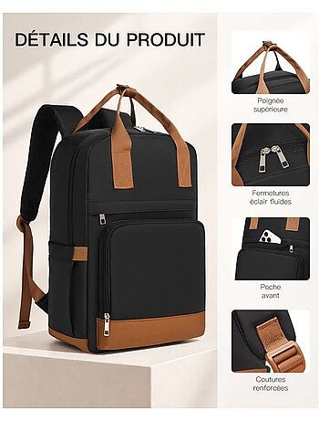 Sac à dos cabine 17 l - 41x29x15 cm compatible ryanair, pour ordinateur - kono