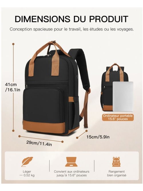Sac à dos cabine 17 l - 41x29x15 cm compatible ryanair, pour ordinateur - kono - Kiabi Sac à dos cabine 17 l - 41x29x15 cm compatible ryanair, pour ordinateur - kono - Kiabi