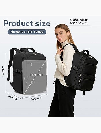Sac à dos cabine 24 l - 40x30x20 cm nylon déperlant, pochette incluse - kono