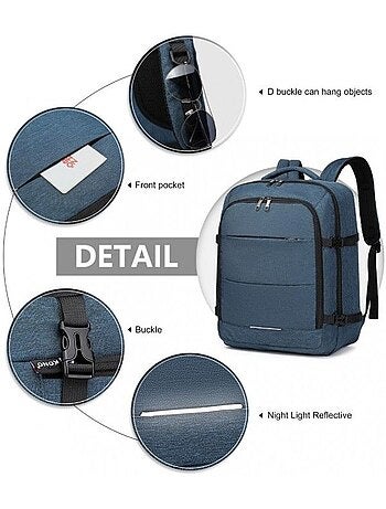 Sac à dos cabine 36x20x45 cm 30 l ouverture valise - kono