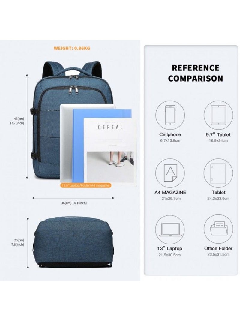 Sac à dos cabine 36x20x45 cm 30 l ouverture valise - kono Bleu - Kiabi
