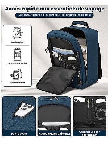 Sac à dos cabine 40x20x25 cm 20 l sous-siège ryanair - kono