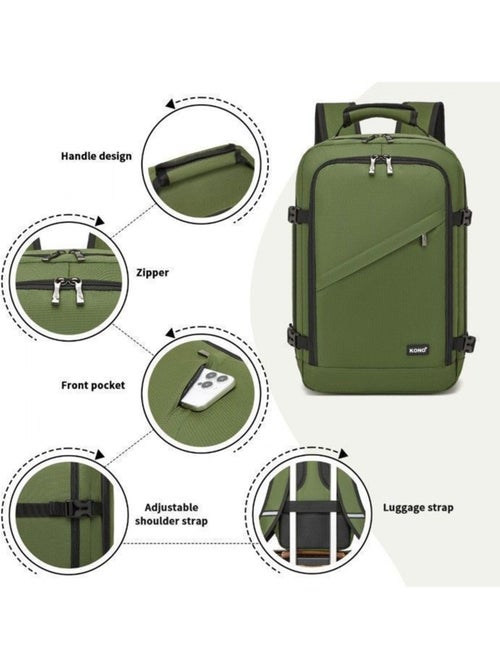 Sac à dos cabine 40x20x25 cm 20 l sous-siège ryanair - kono - Kiabi