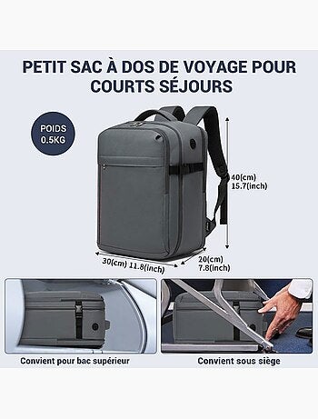 Sac à dos cabine 40x20x30 cm 24 l imperméable pc 15" - kono