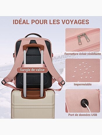 Sac à dos cabine 40x20x30 cm 24 l imperméable pc 15" - kono