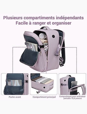 Sac à dos cabine 40x20x30 cm 24 l imperméable pc 15" - kono