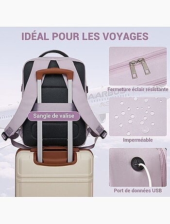 Sac à dos cabine 40x20x30 cm 24 l imperméable pc 15" - kono