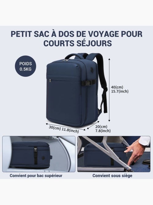 Sac à dos cabine 40x20x30 cm 24 l imperméable ryanair - kono - Kiabi Sac à dos cabine 40x20x30 cm 24 l imperméable ryanair - kono - Kiabi