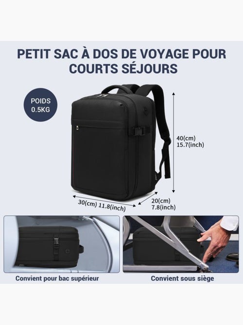 Sac à dos cabine 40x20x30 cm 24 l imperméable ryanair - kono - Kiabi Sac à dos cabine 40x20x30 cm 24 l imperméable ryanair - kono - Kiabi