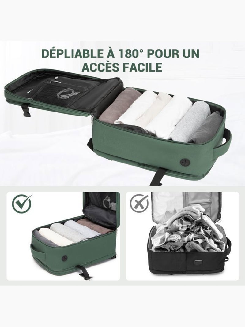 Sac à dos cabine 40x20x30 cm 24 l multi-compartiments - kono Vert - Kiabi