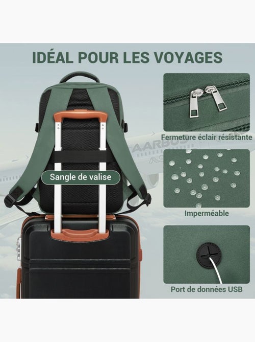 Sac à dos cabine 40x20x30 cm 24 l multi-compartiments - kono - Kiabi