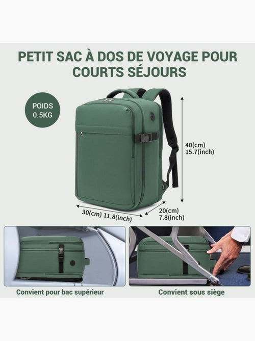 Sac à dos cabine 40x20x30 cm 24 l multi-compartiments - kono - Kiabi