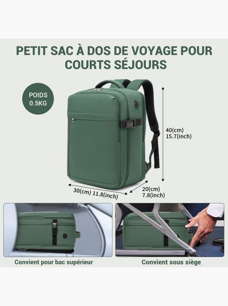 Sac à dos cabine 40x20x30 cm 24 l multi-compartiments - kono Vert - Kiabi