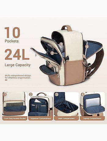 Sac à dos cabine 40x30x20 cm 24 l nylon déperlant - kono