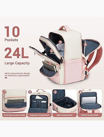 Sac à dos cabine 40x30x20 cm 24 l nylon déperlant - kono