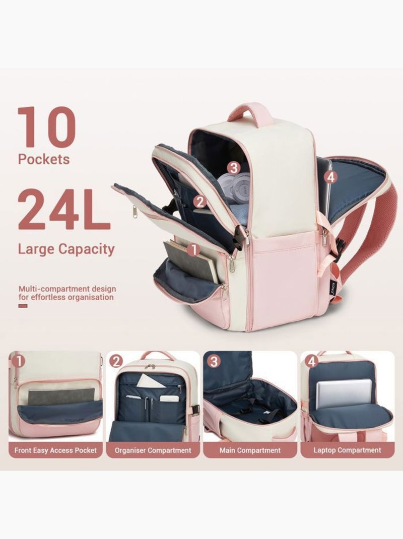 Sac à dos cabine 40x30x20 cm 24 l nylon déperlant - kono Rose - Kiabi
