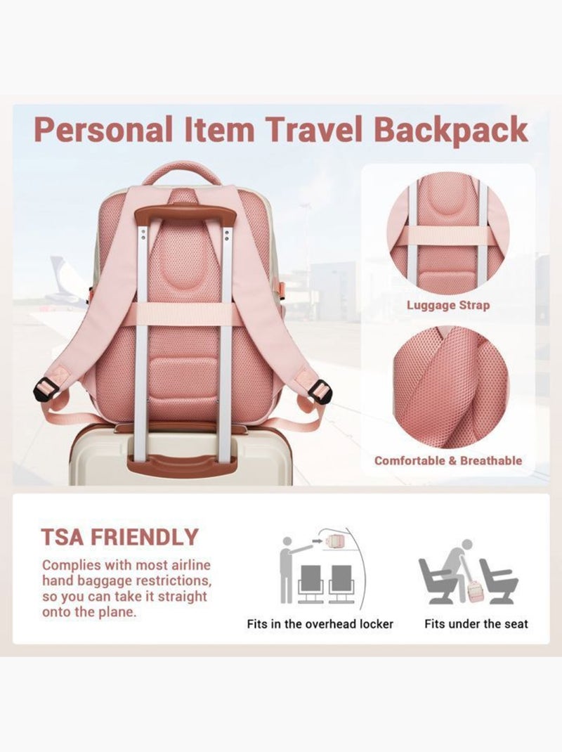 Sac à dos cabine 40x30x20 cm 24 l nylon déperlant - kono Rose - Kiabi