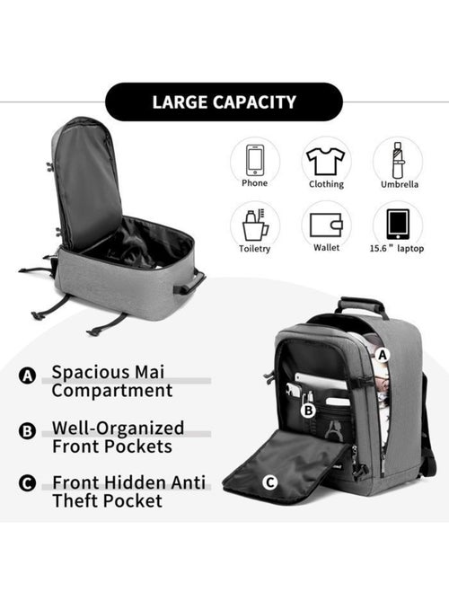Sac à dos cabine 40x30x20 cm 24 l ryanair 530 g - kono - Kiabi Sac à dos cabine 40x30x20 cm 24 l ryanair 530 g - kono - Kiabi