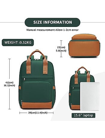 Sac à dos cabine 41x29x15 cm 17 l pour ordinateur - kono