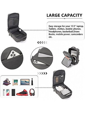 Sac à dos cabine 42x30x20 cm 25 l étanche pour pc - kono