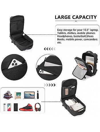 Sac à dos cabine 42x30x20 cm 25 l étanche pour pc - kono