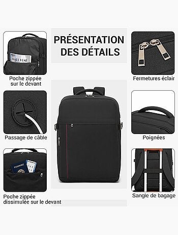 Sac à dos cabine 45x36x20 cm 32 l easyjet pour pc - kono