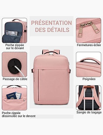 Sac à dos cabine 45x36x20 cm 32 l easyjet pour pc - kono