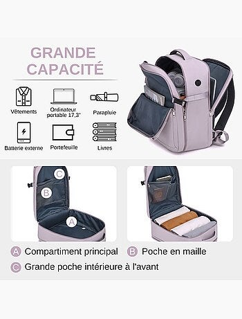 Sac à dos cabine 45x36x20 cm 32 l easyjet pour pc - kono
