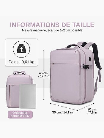 Sac à dos cabine 45x36x20 cm 32 l easyjet pour pc - kono