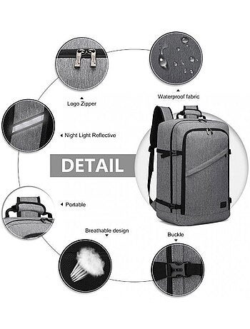 Sac à dos cabine 54x35x20 cm 38 l easyjet pour pc - kono