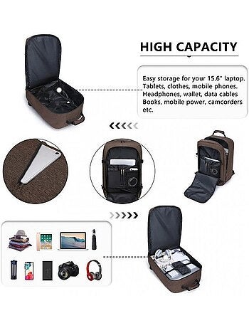 Sac à dos cabine 54x35x20 cm 38 l easyjet pour pc - kono