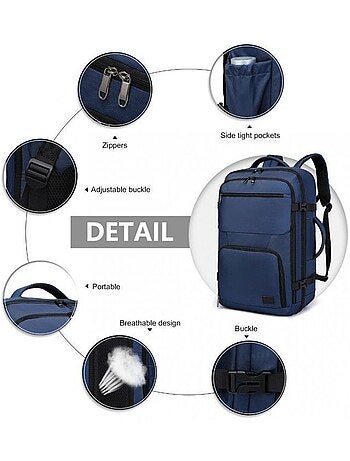 Sac à dos cabine 55x35x20 cm 38 l compartiment pc - kono