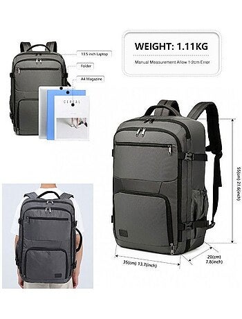 Sac à dos cabine 55x35x20 cm 38 l compartiment pc - kono