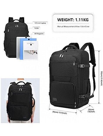 Sac à dos cabine 55x35x20 cm 38 l compartiment pc - kono