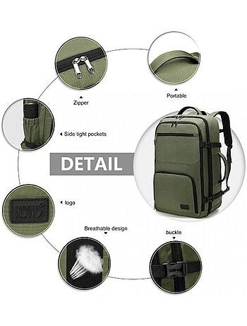 Sac à dos cabine 55x35x20 cm 38 l compartiment pc - kono