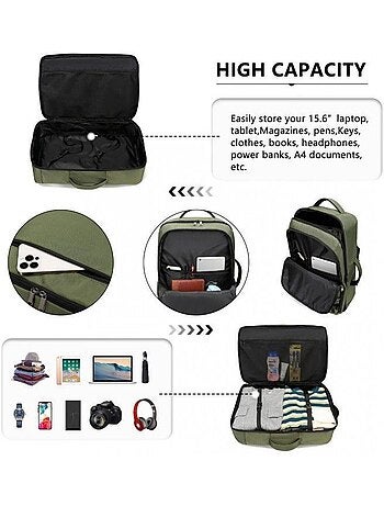 Sac à dos cabine 55x35x20 cm 38 l compartiment pc - kono