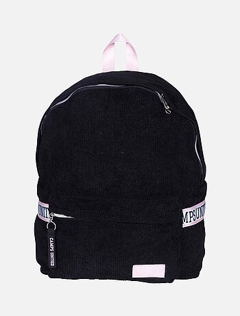 Sac à dos CAMPS noir en velours côtelé Corduroy Basic