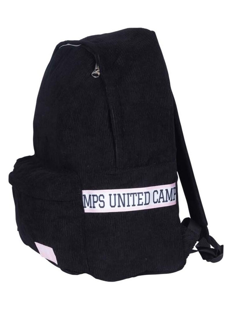 Sac à dos CAMPS noir en velours côtelé Corduroy Basic Noir - Kiabi