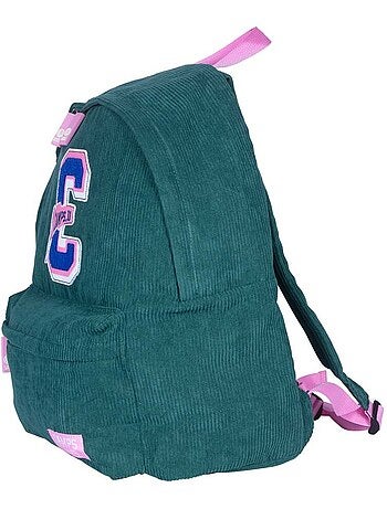 Sac à dos CAMPS vert en velours côtelé Corduroy