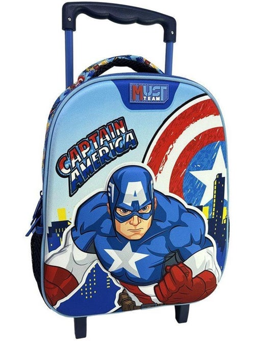 Sac à dos chariot maternelle 'Captain America' 2 compartiments 34x20x44 cm AVENGERS - Kiabi Sac à dos chariot maternelle 'Captain America' 2 compartiments 34x20x44 cm AVENGERS - Kiabi