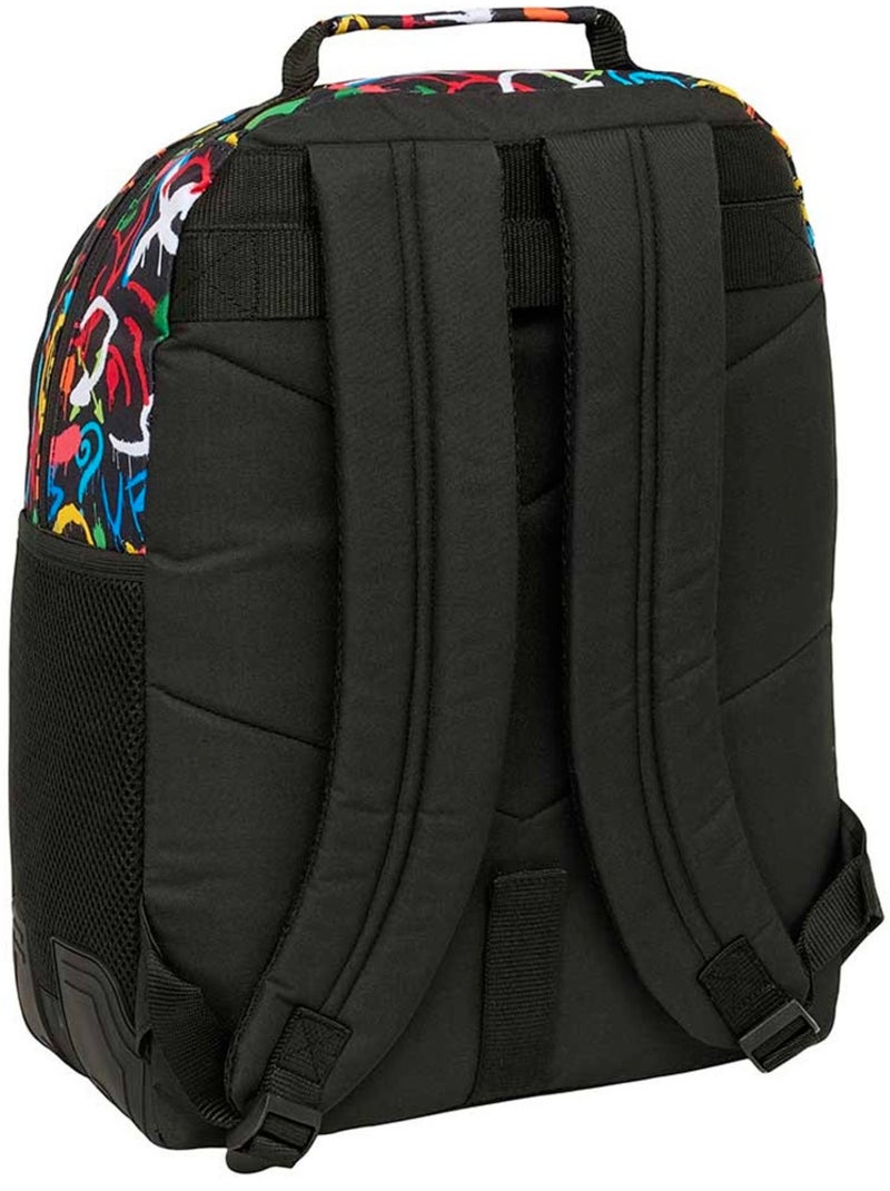 Sac à dos CMP graffiti avec 2 compartiments zippés 42x32x15 cm Noir - Kiabi