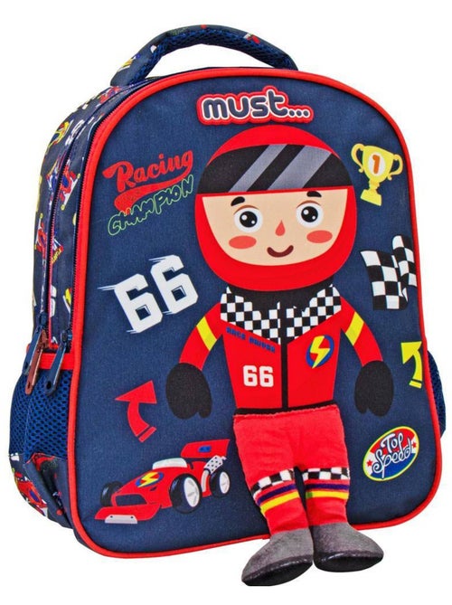 Sac à dos CMP thème voiture de course avec éléments en peluche - Kiabi