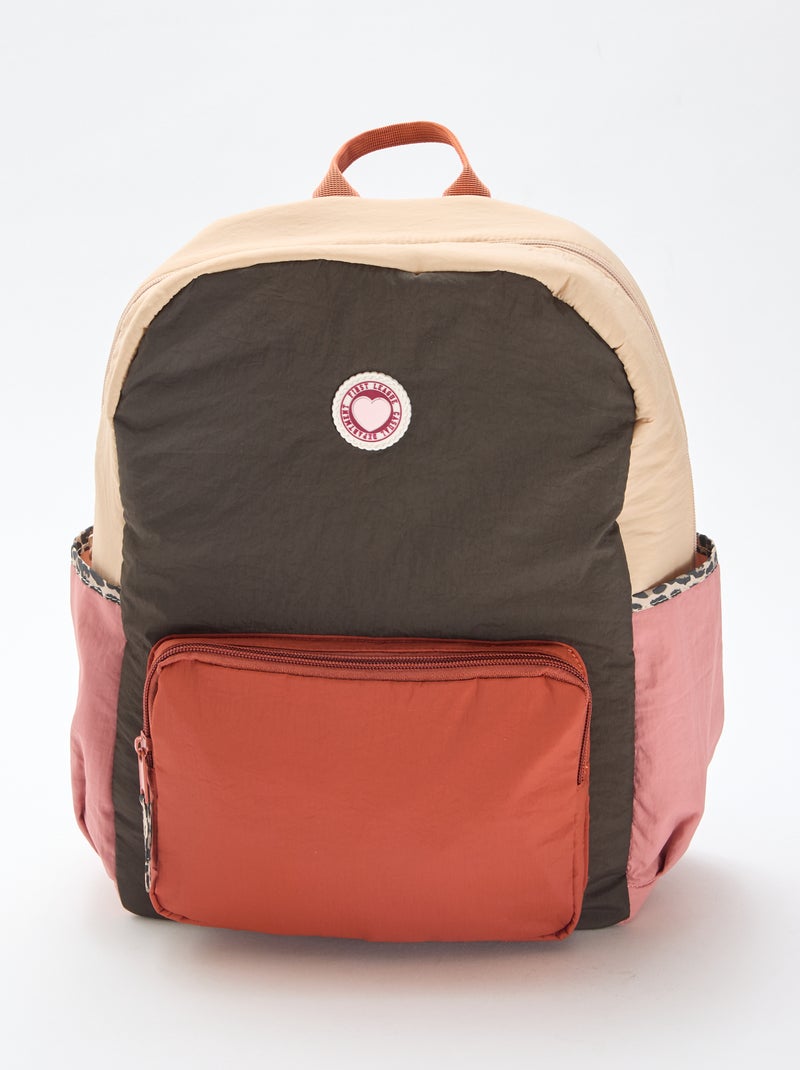 Sac à dos color block Marron - Kiabi