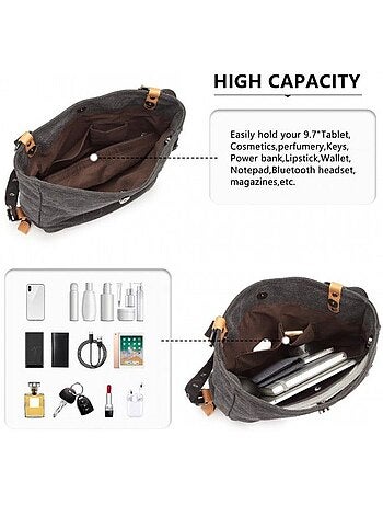 Sac à dos convertible 2 en 1 compartiment ordinateur 35x10x35 cm - kono