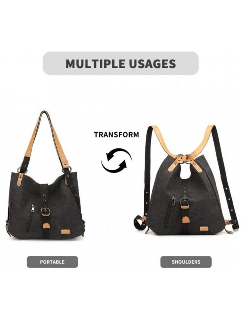 Sac à dos convertible 2 en 1 compartiment ordinateur 35x10x35 cm - kono Noir - Kiabi